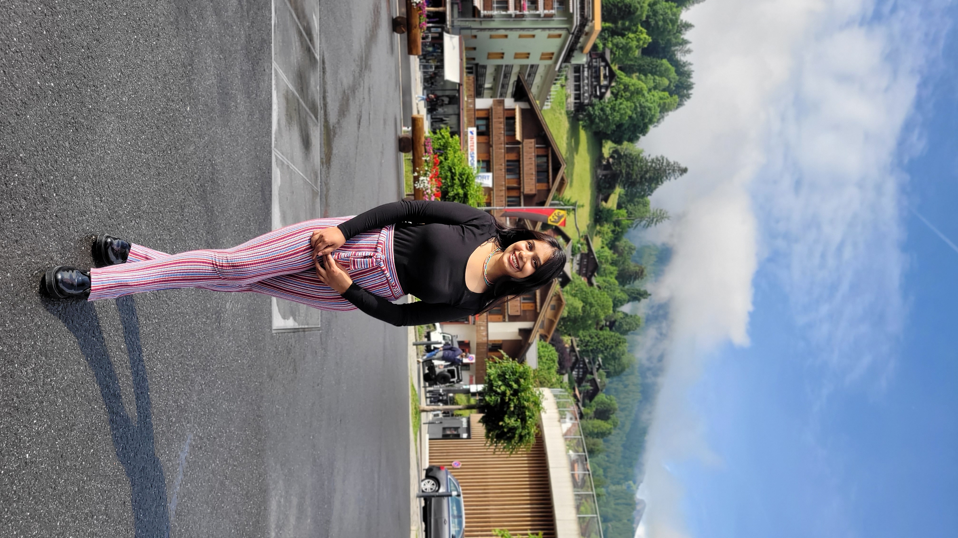 Traveler Jyoti exploring the Swiss Alps